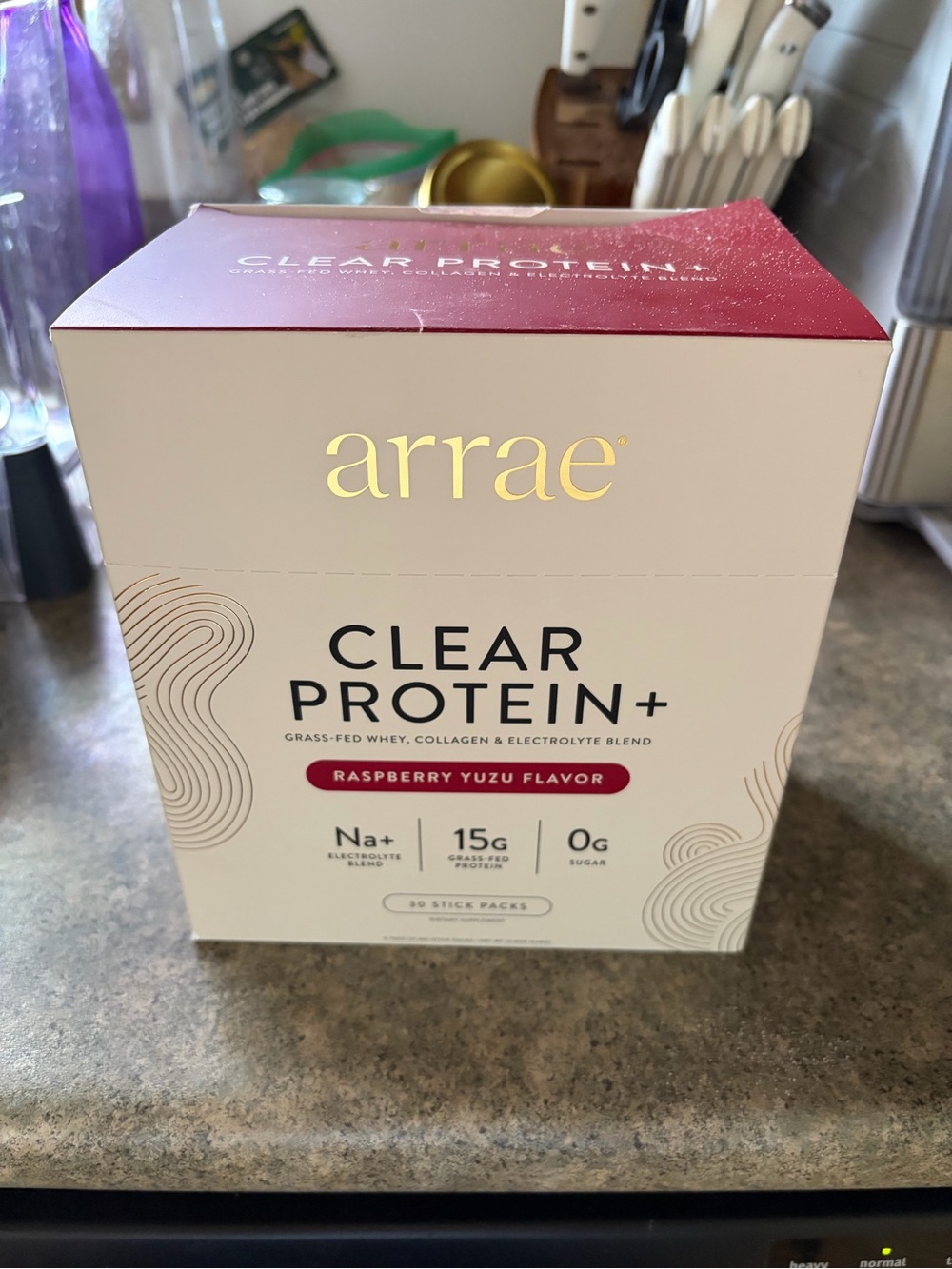 Clear Protein+ Raspberry Yuzu - Cream & Red Box 29/30 Left in Box